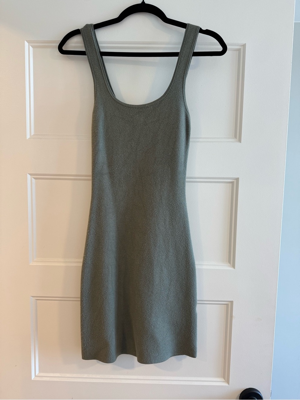 Abercrombie & Fitch Sage Green Ribbed Tank Mini Dress